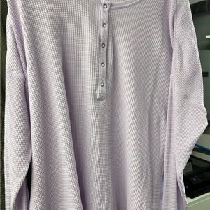 Aerie Light Purple Waffle Knit Long Sleeve